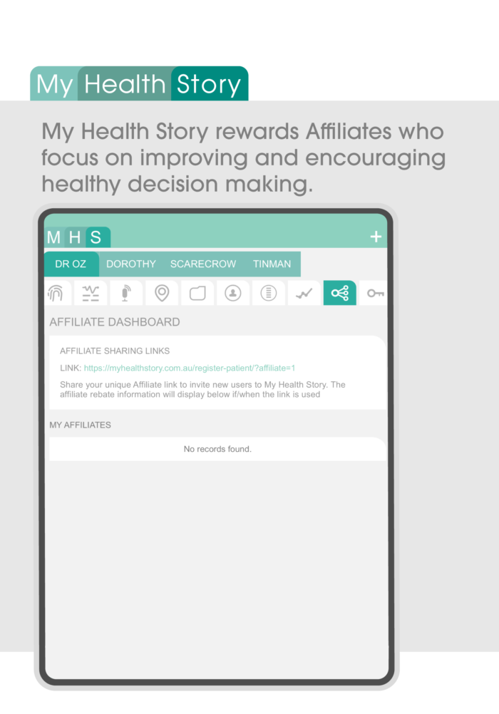 My Health Story Affiliate subscription images tablet 2